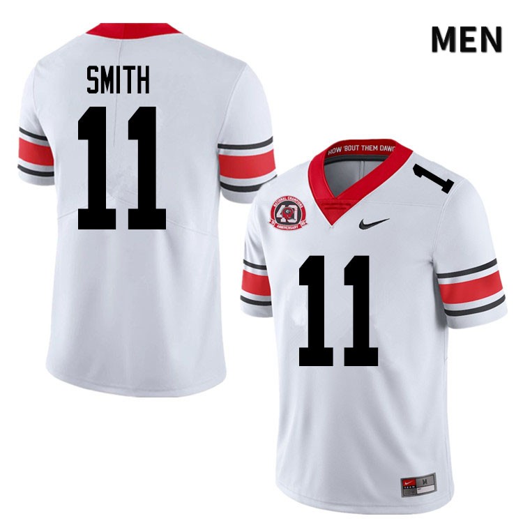 Georgia Bulldogs Men's Arian Smith #11 White 2020 1980 National Champions 40th Anniversary Stitched College UGA Football Jersey 23DE014AL